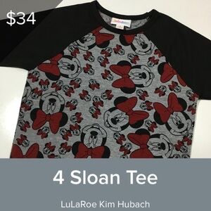 LuLaRoe Kids Minnie Mouse Gray and Black shirt